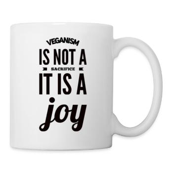 Le véganisme n’est pas un sacrifice, c’est une joie - Mug blanc - blanc - Droite
