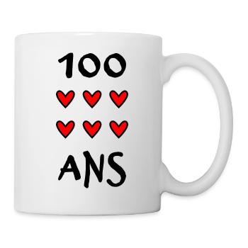 100 ANS. 100e ANNIVERSAIRE. ANNIVERSAIRE 100 ANS. - Mug blanc - blanc - Droite