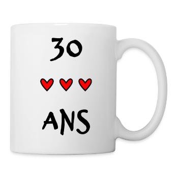 30 ANS. 30e ANNIVERSAIRE. ANNIVERSAIRE 30 ANS - Mug blanc - blanc - Droite