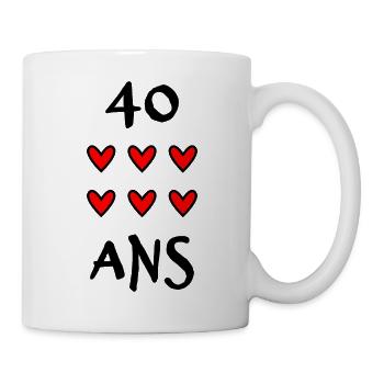 40 ANS. 40e ANNIVERSAIRE. ANNIVERSAIRE 40 ANS. 40 - Mug blanc - blanc - Droite