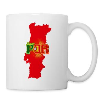 Carte Team POR Portugal avec motif de balle - Mug blanc - blanc - Droite