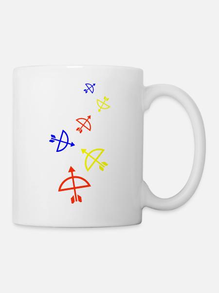 Pfeil und Bogen - Tasse - Weiß