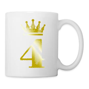 4 Chiffre Couronne Or - Mug blanc - blanc - Droite