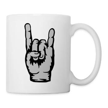 Hand signal Heavy Metal Logo - Mug - white - Right