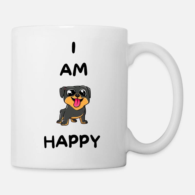 I AM HAPPY - Migon Dog - Funny Gift - Mug - white