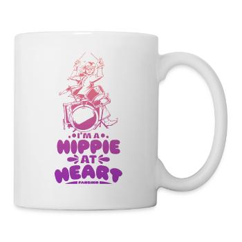 Hippie spielt Schlagzeug - Tasse - Weiß - Rechts