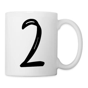 2 JAHRE. 2. JUBILÄUM. GEBURTSTAG 2 JAHRE. ZWEI - Tasse - Weiß - Rechts