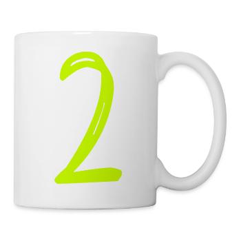 2 JAHRE. 2. JUBILÄUM. GEBURTSTAG 2 JAHRE. ZWEI - Tasse - Weiß - Rechts