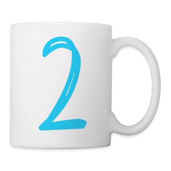 2 JAHRE. 2. JUBILÄUM. GEBURTSTAG 2 JAHRE. ZWEI - Tasse - Weiß - Rechts