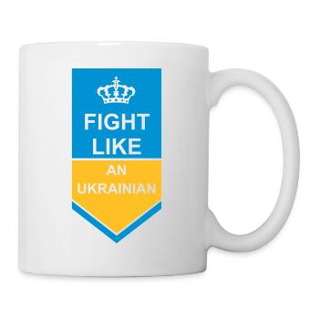 fight like ukrainians quote - Mug - white - Right