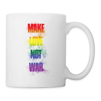 Make love not war - rainbow LGBTQ Design - Tasse - Weiß - Rechts