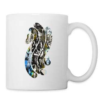 Retro Musik Graffiti Spritzer Vintage-Farbe bunt - Tasse - Weiß - Rechts