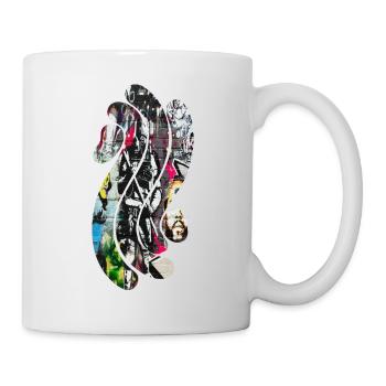 Retro Musik Graffiti Spritzer Vintage-Farbe bunt - Tasse - Weiß - Rechts
