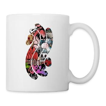 Retro Musik Graffiti Spritzer Vintage-Farbe bunt - Tasse - Weiß - Rechts