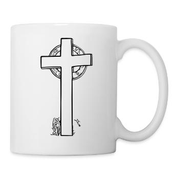 Christliches Kreuz Vertrauen in Gott Vektor Jesus - Tasse - Weiß - Rechts