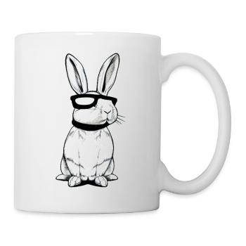 Rabbit Pet Pet Cool Sunglasses Design - Mug - white - Right