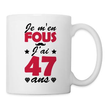 j'ai 47 ans / cadeau anniversaire 47 ans - Mug blanc - blanc - Droite