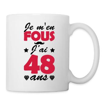 j ai 48 ans / humour anniversaire 48 ans - Mug blanc - blanc - Droite