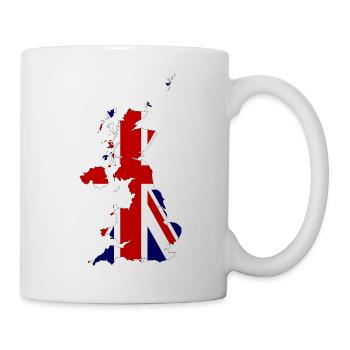 Vereinigtes Königreich Karte Silhouette und Flagge - Tasse - Weiß - Rechts