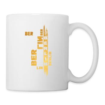 Berlin Germany City Font Gold Skyline - Mug - white - Right