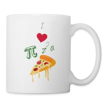 I love Pizza (und Mathe) - Tasse - Weiß - Rechts