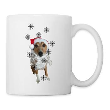Weihnachts Hund / Schnitzel - Tasse - Weiß - Rechts