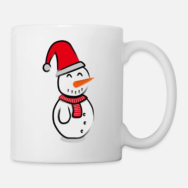 Weihnachts Schneemann - Tasse - Weiß