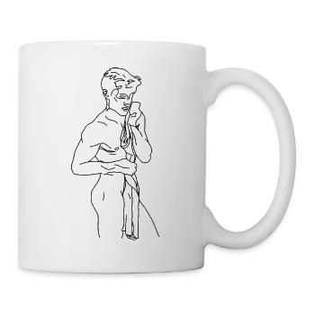 Miles - Line Art, Male Art, Gay Art, Nude Naked - Mug - white - Right