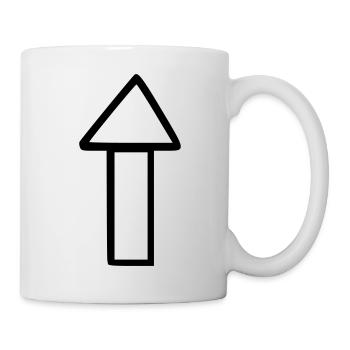 Pfeil Zeichnung Skizze schwarz - Tasse - Weiß - Rechts