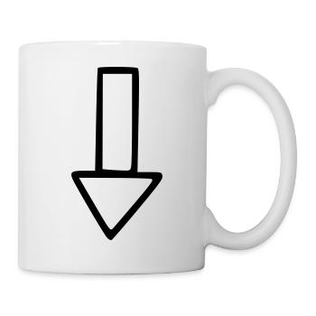 Pfeil Zeichnung Skizze schwarz - Tasse - Weiß - Rechts