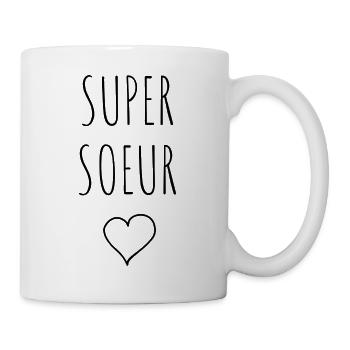 SUPER SOEUR COEUR - Mug blanc - blanc - Droite