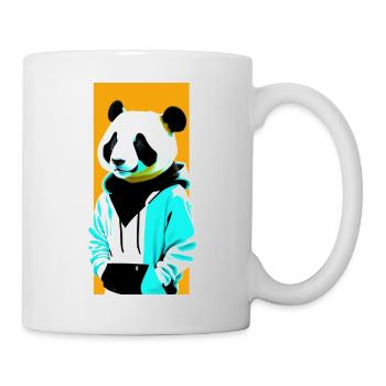 Panda en sweat à capuche - Mug blanc - blanc - Droite