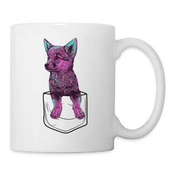 pink baby wolf in pocket size - Mug - white - Right