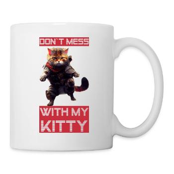 cat as a superior fighter and opponent - Mug - white - Right