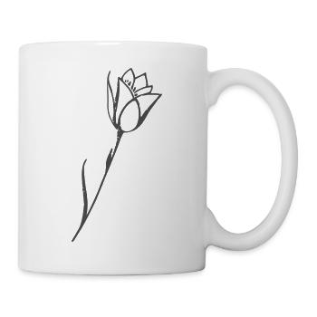 Tulip drawing flower motif plain - Mug - white - Right