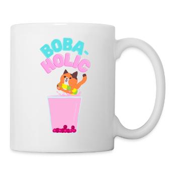 Bubble-tea cat / Boba-tea Cat - Mug blanc - blanc - Droite