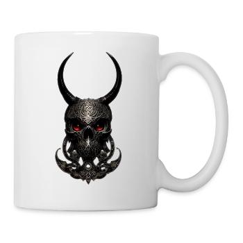 Schädel mit gehörntem Helm - Tasse - Weiß - Rechts