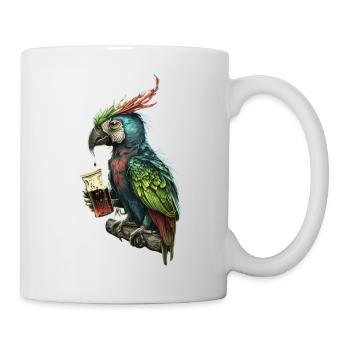 Drôle de buveur de bière, le perroquet cool - Mug blanc - blanc - Droite