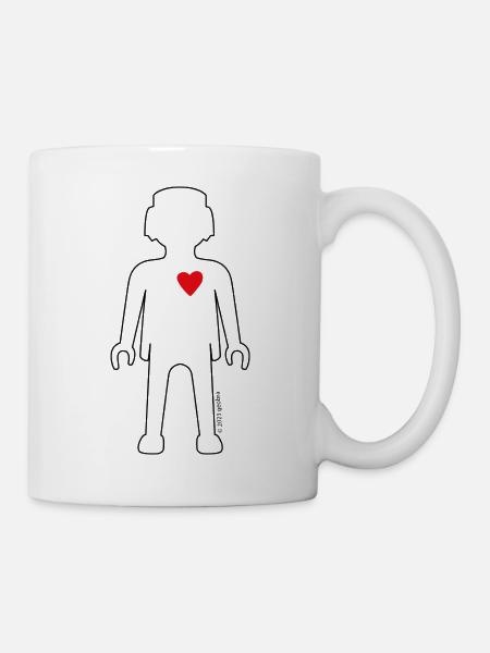 Playmobil Figur Mit Herz - Tasse - Weiß