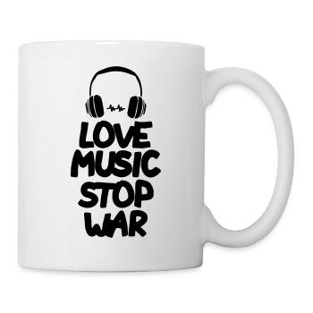 L’amour La musique arrête la guerre - Mug blanc - blanc - Droite