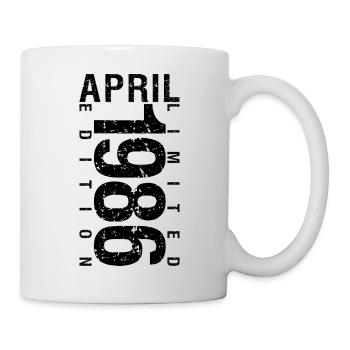 Geburtstag April 1986 April geboren im April 1986 - Tasse - Weiß - Rechts