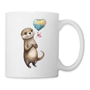 Otter Herz Aquarell - Tasse - Weiß - Rechts