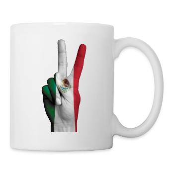 Mexican flag signs victory. Mexico - Mug - white - Right