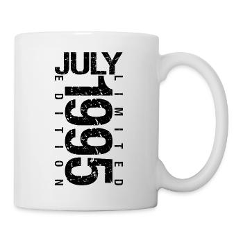 Geburtstag Juli 1995 Juli geboren im Juli 1995 - Tasse - Weiß - Rechts