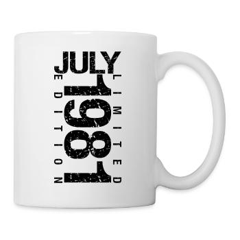 Geburtstag Juli 1981 Juli geboren im Juli 1981 - Tasse - Weiß - Rechts