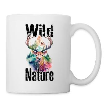 Cerf Nature sauvage Bois Forêt animale Montagnes sauvages - Mug blanc - blanc - Droite