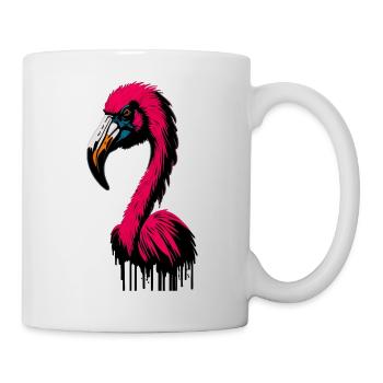 Flamingo Pink Abstrakt - Tasse - Weiß - Rechts