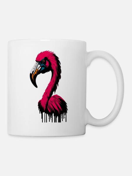 Flamingo Pink Abstrakt - Tasse - Weiß