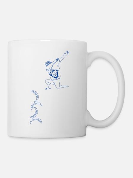 Schimpanse und Bananen - Tasse - Weiß
