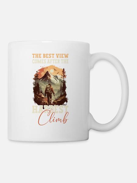 Berge Bergsteigen Wandern Wanderer Klettern Natur - Tasse - Weiß